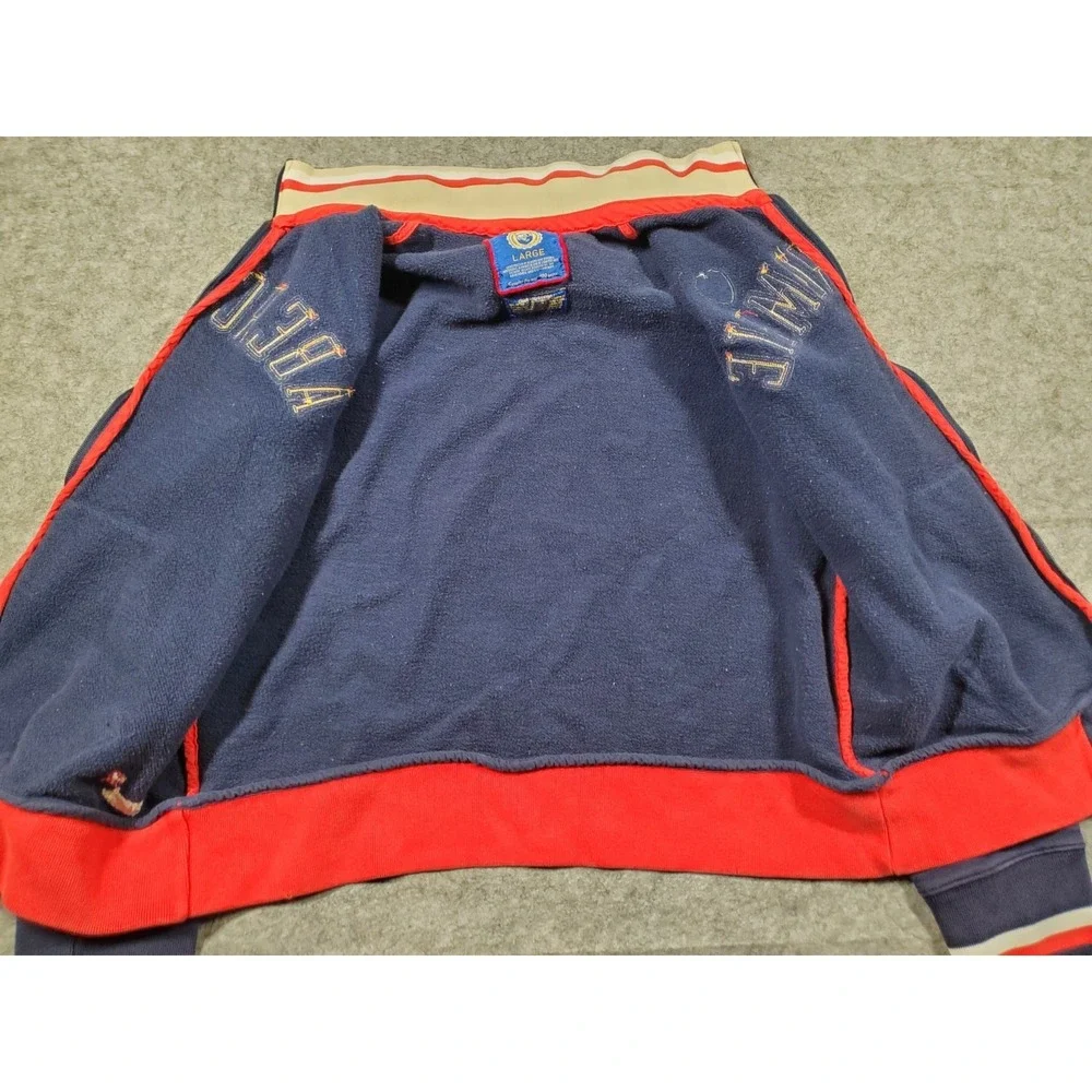 VTG Y2K Abercrombie & Fitch Jacket Mens Large Navy Varsity Bomber Zip Up Patch